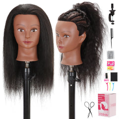 YODIDI front view mannequin head showing full hair for realistic practice