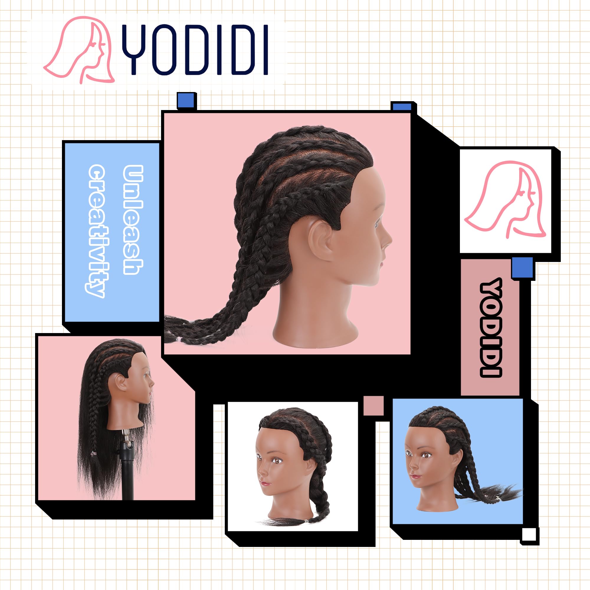 YODIDI length comparison showing 16 inch hair for versatile styling