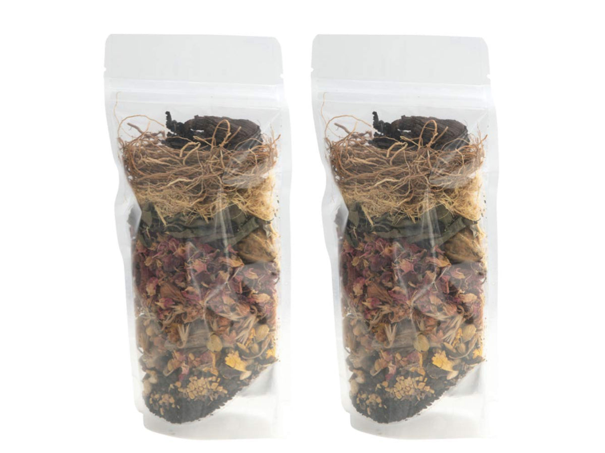 YOGI’S GIFT front packaging showing two 75g herb sachets for easy infusion