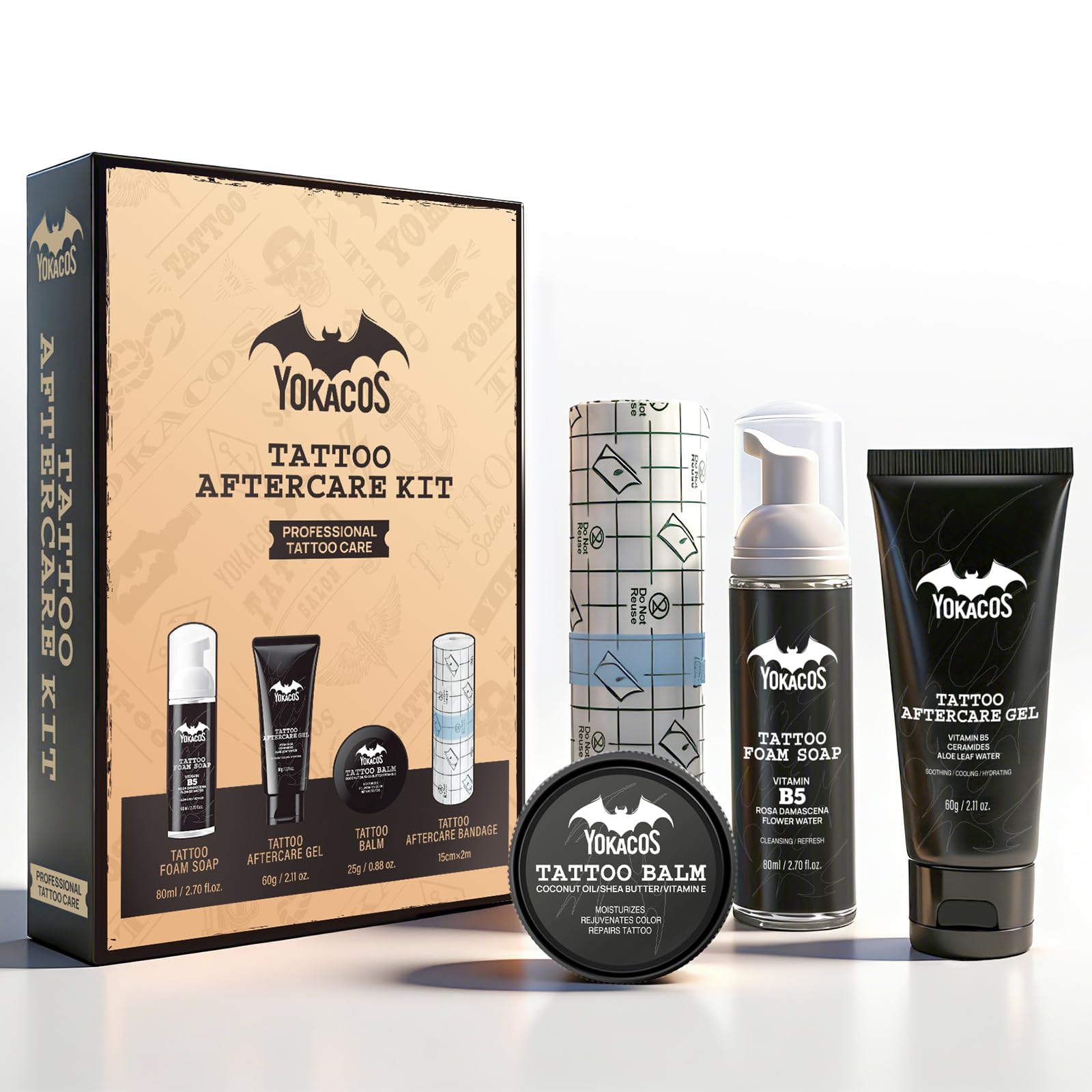 YOKACOS kit front view shows full four-piece set for easy aftercare