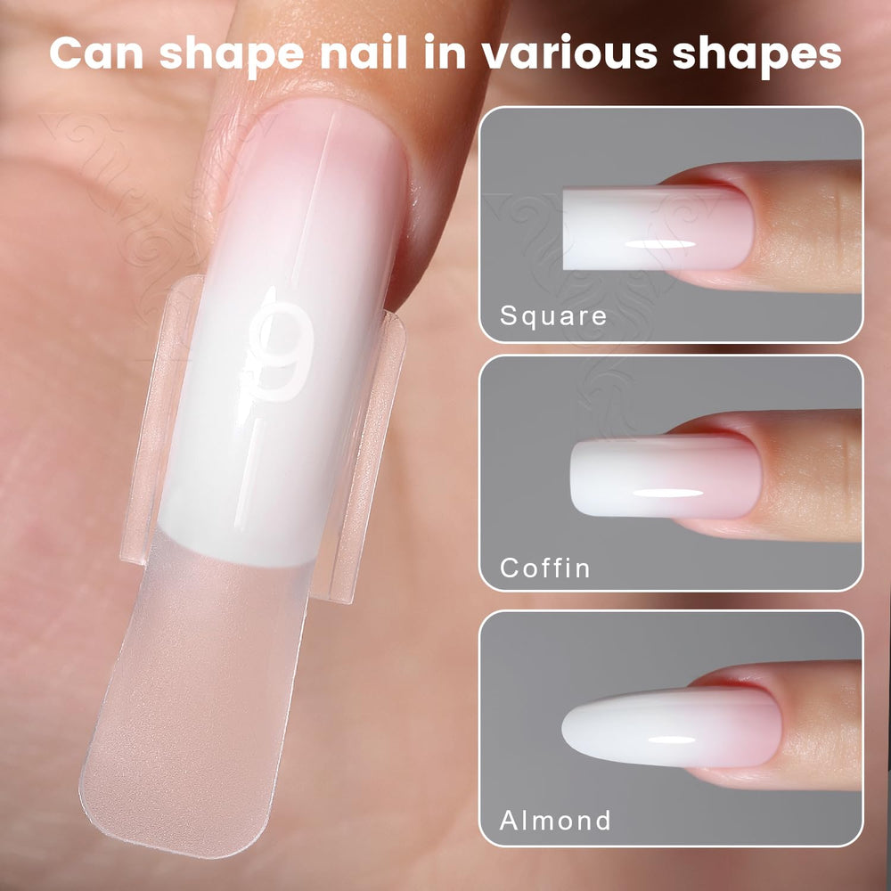 YOKEFELLOW cured clear extension showing smooth, salon-quality finish