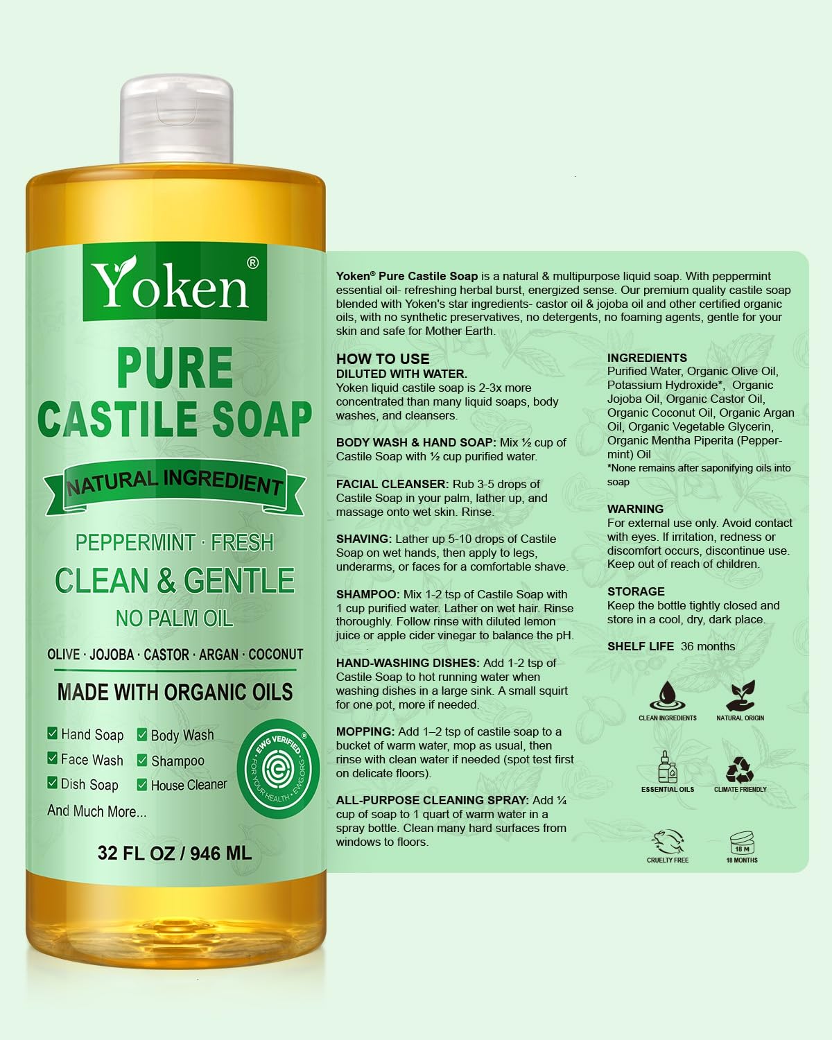 Yoken on bathroom counter in lifestyle scene showing natural ingredients benefit