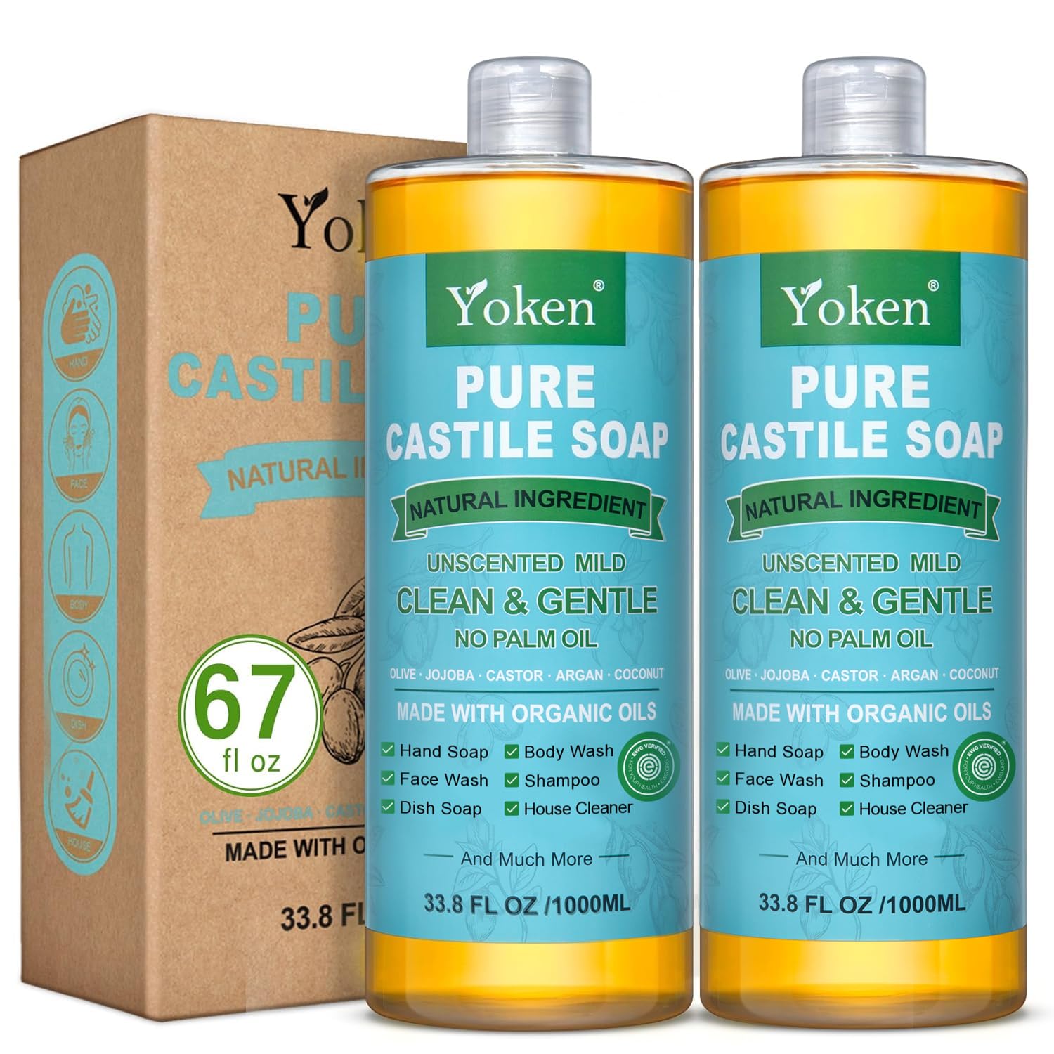 Yoken bottle front 67 oz showing label and unscented benefit