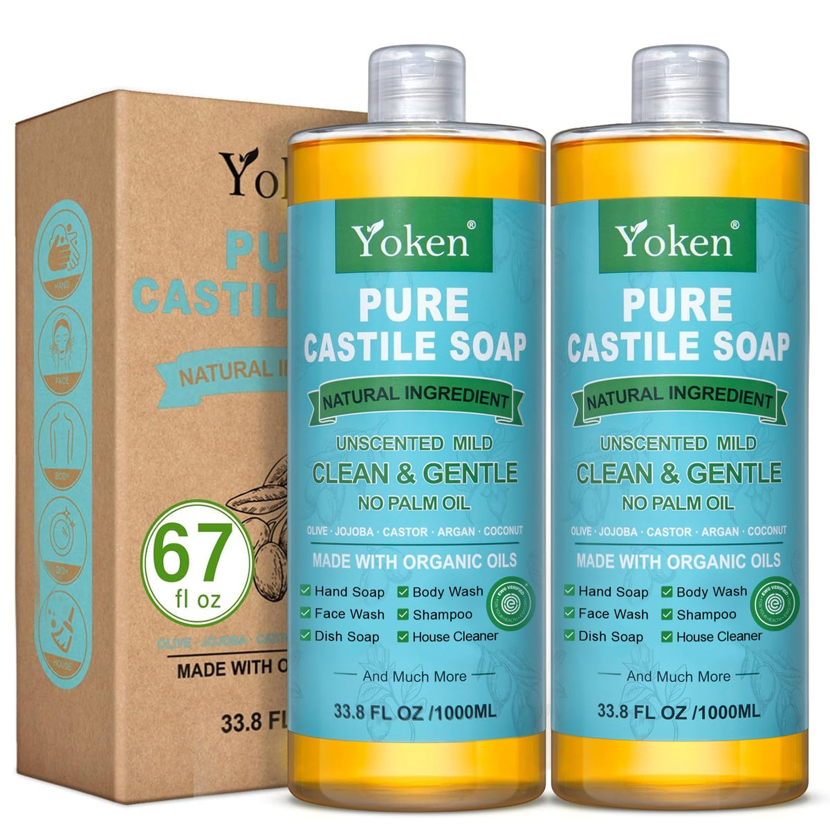 Yoken bottle front 67 oz showing label and unscented benefit