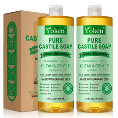 Yoken front packaging showing two 32oz bottles and fresh peppermint benefit