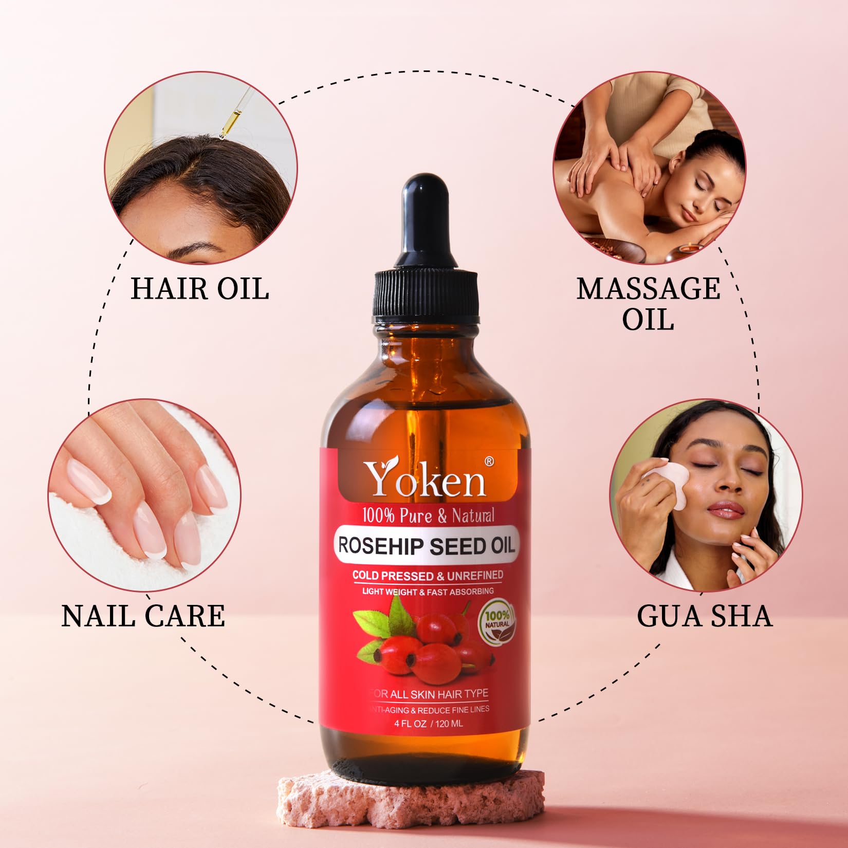 Yoken applied to hair ends to show frizz control and added nourishment benefit
