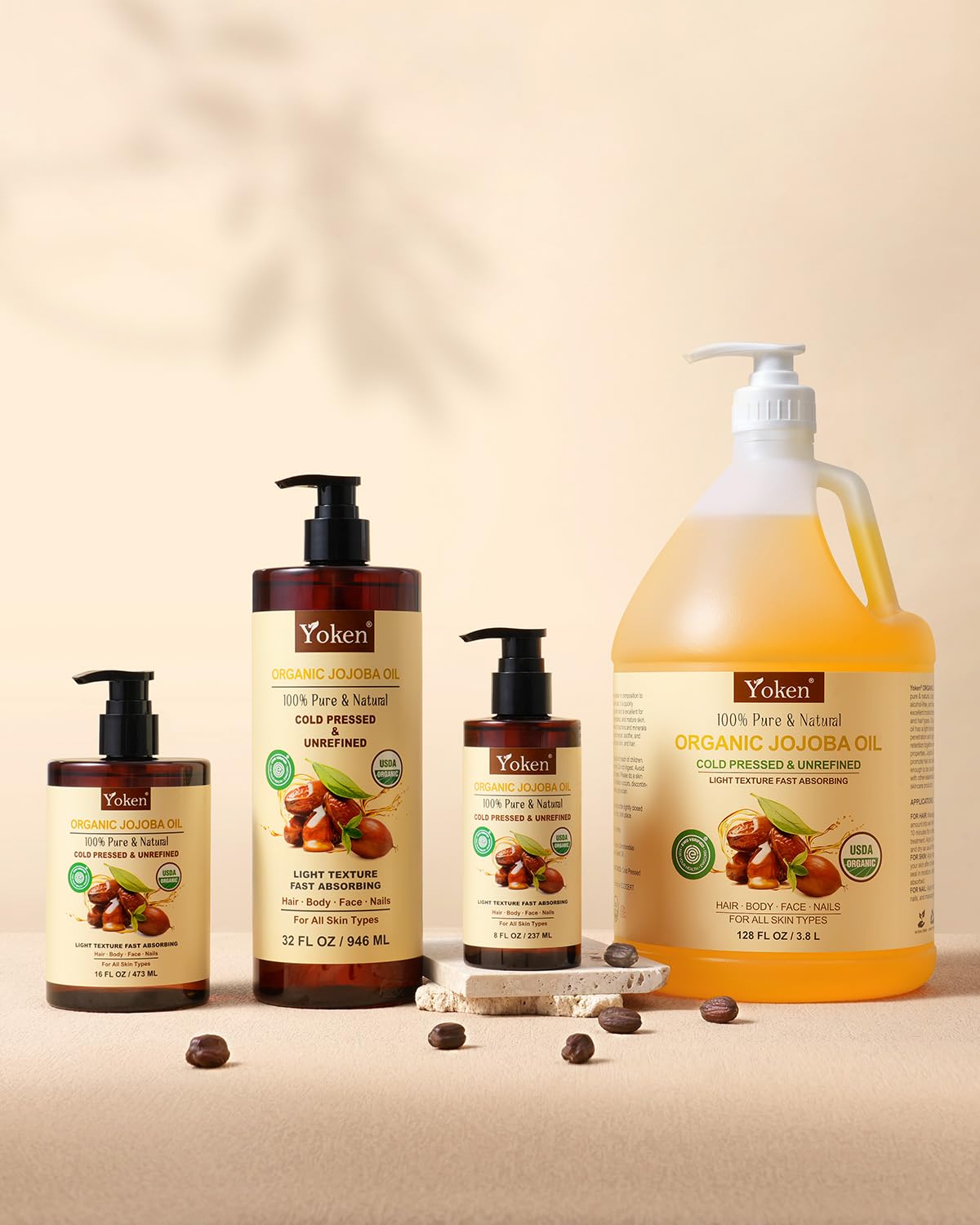 Yoken oil massaged into hands and nails showing moisturized cuticles