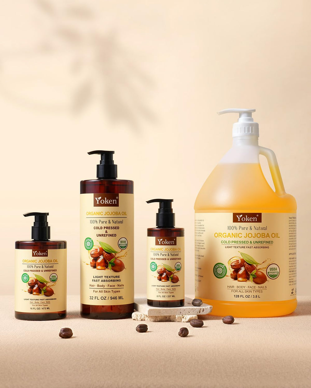 Yoken oil massaged into hands and nails showing moisturized cuticles