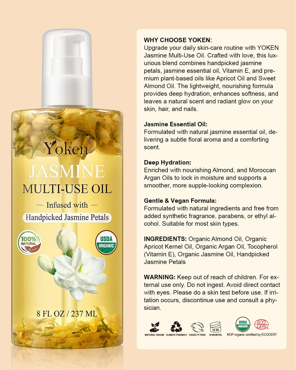 Yoken oil staged in bathroom for calming self-care routine