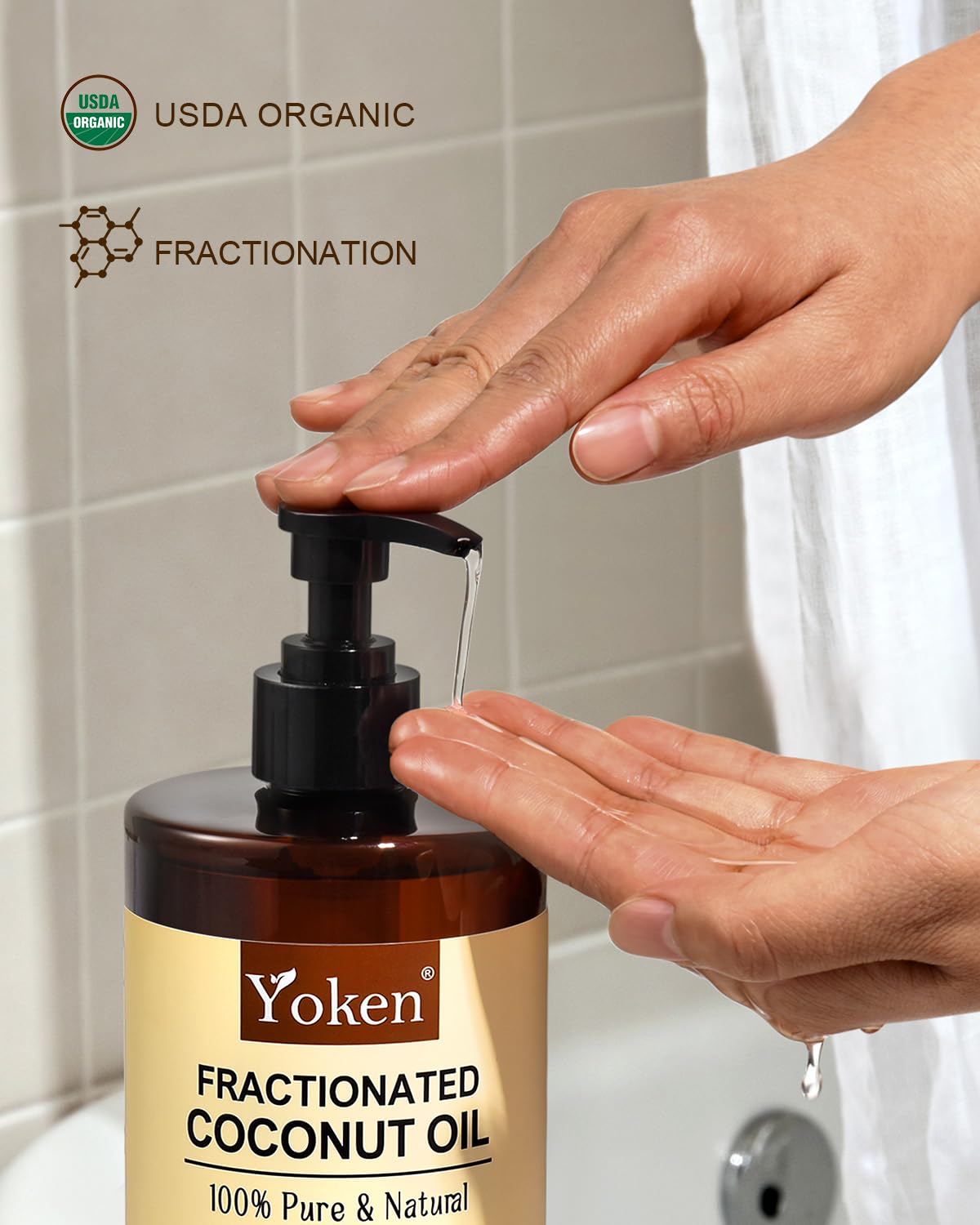 Yoken label close-up displaying USDA Organic seal and purity reassurance