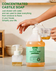 Yoken soap being poured with foam, showing concentrated dilution performance