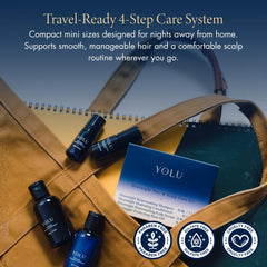 YOLU protecting hair oil pouring texture showing lightweight finish and anti-friction benefit