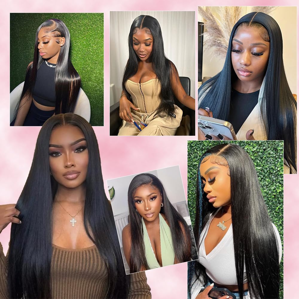 YOMIO model wearing natural black frontal showing seamless blend