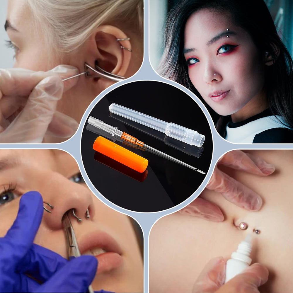 YONGDA size comparison layout showing five gauges for versatile piercing