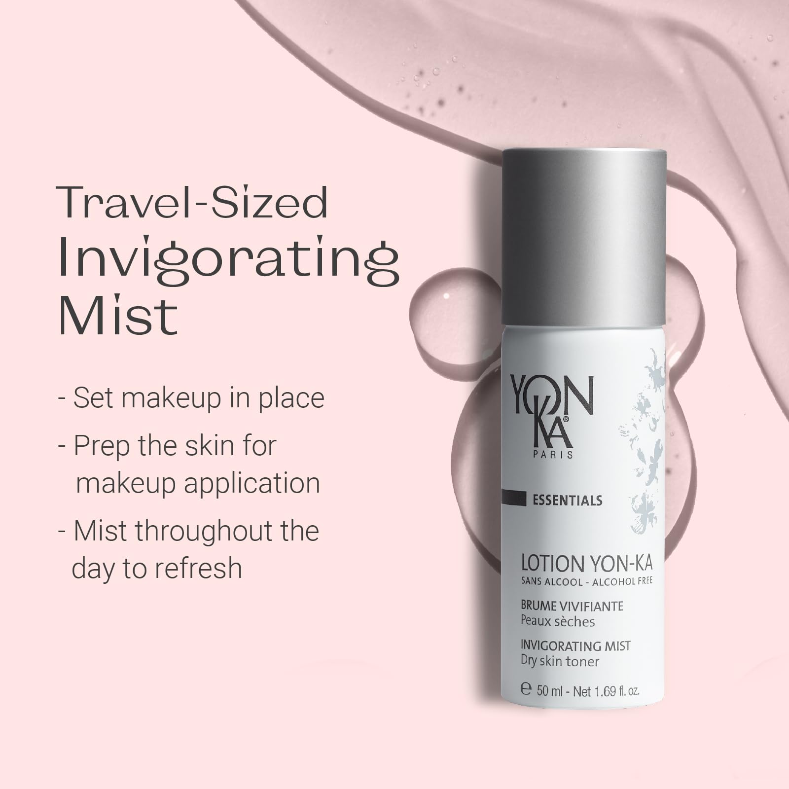 Yonka texture droplet on fingertip illustrating lightweight, non-greasy feel