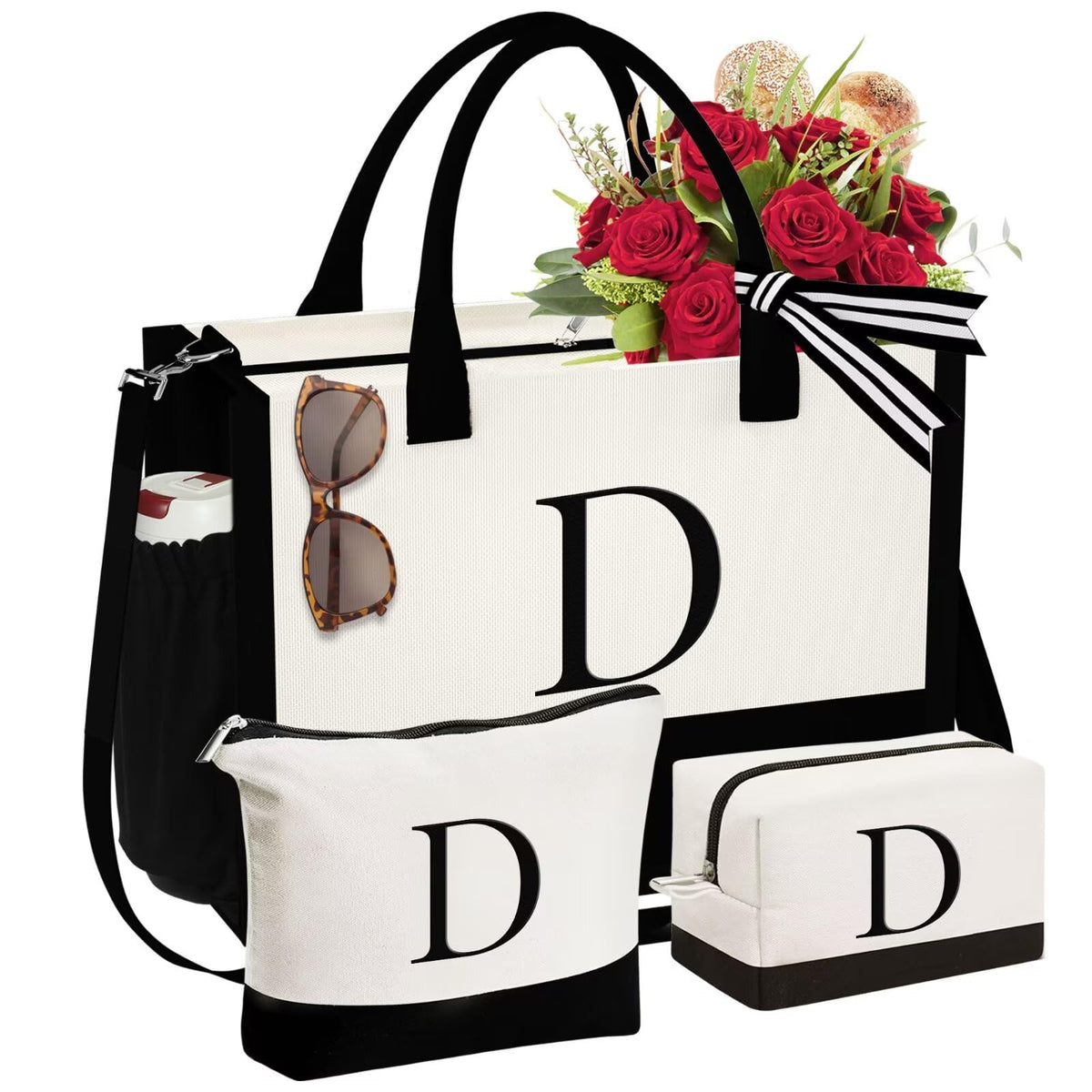 YOOLIFE front view of personalized tote showing size and style benefit