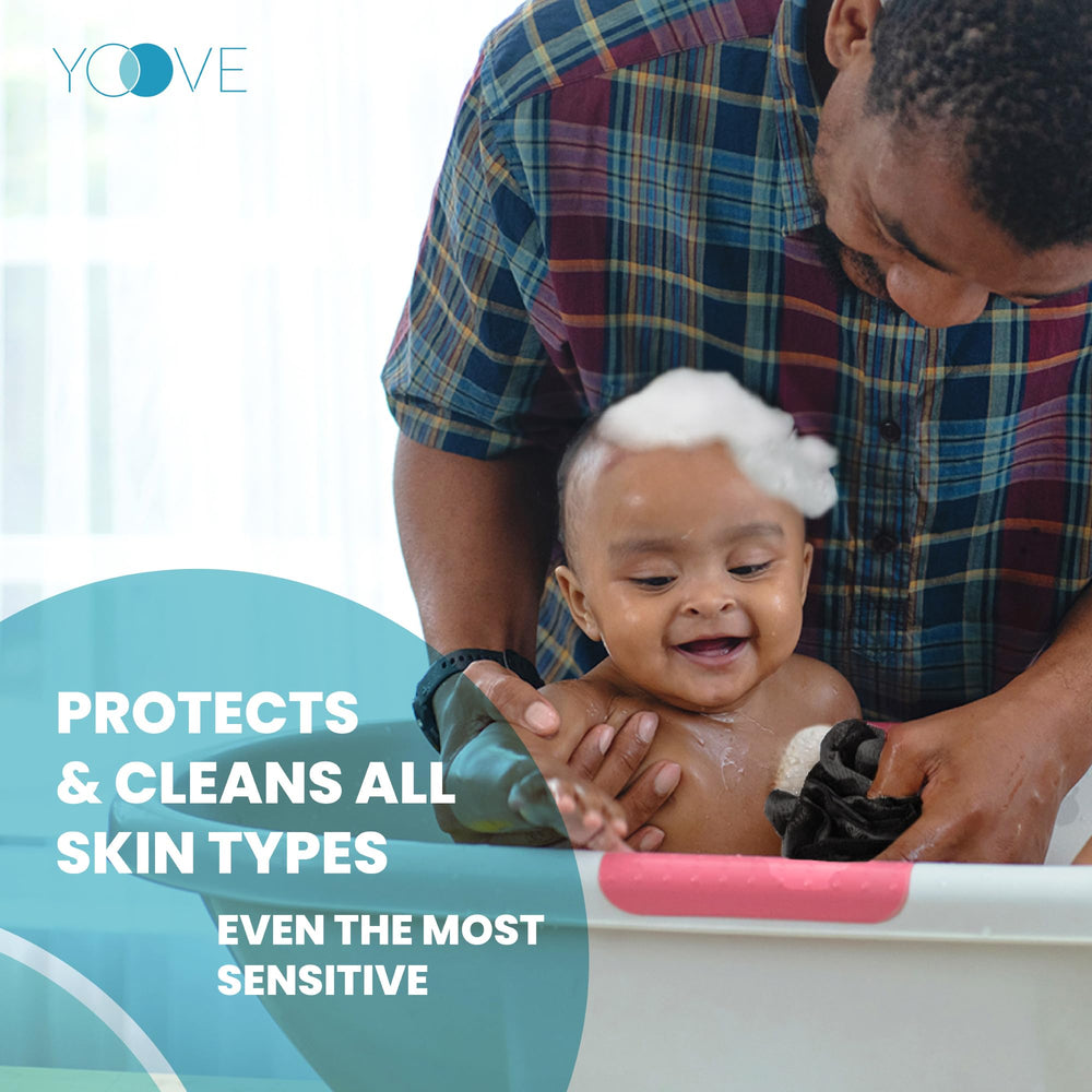 Yoove long handle textured grip ensuring secure wet hold