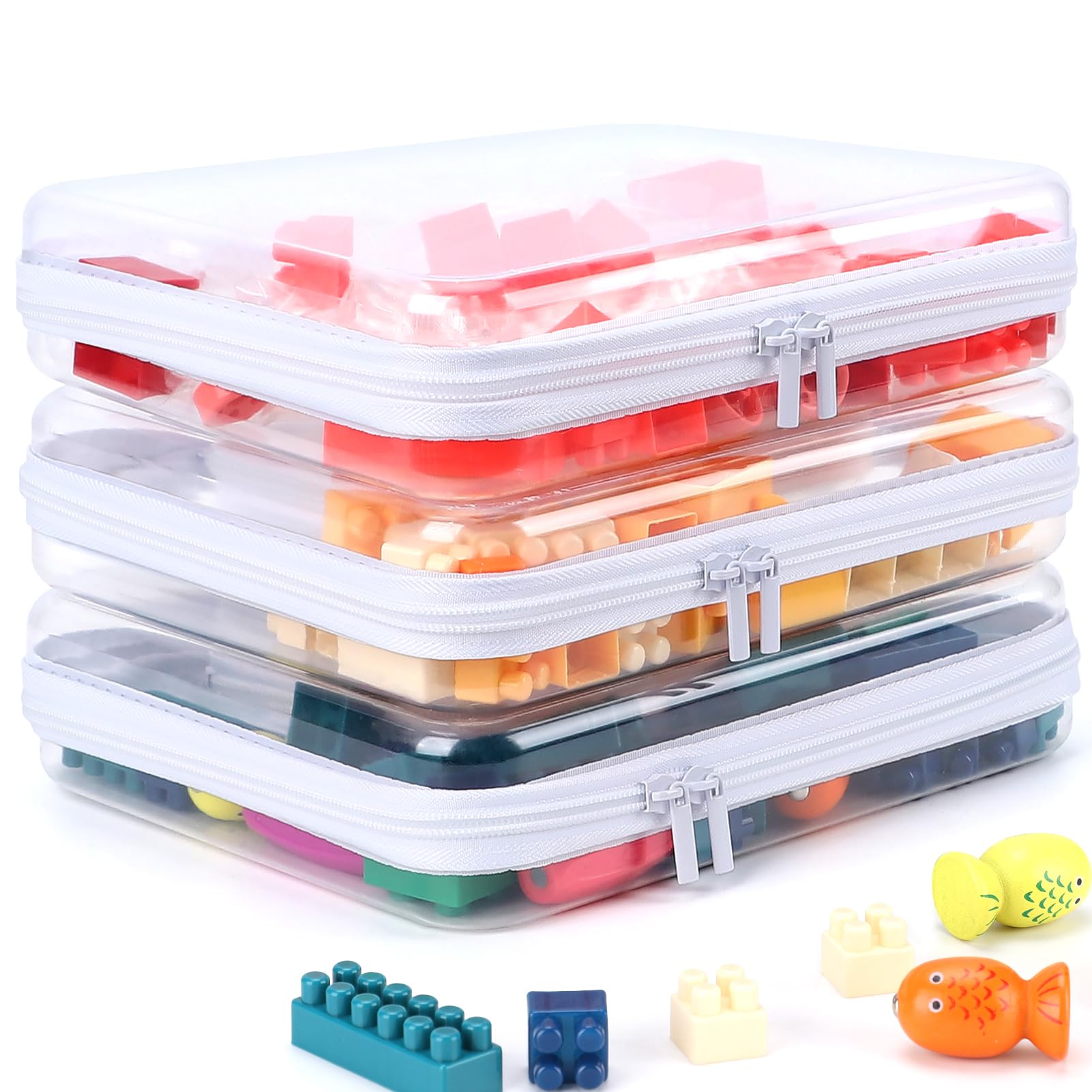 YOPCDJ clear three-pack front view showing organization benefits