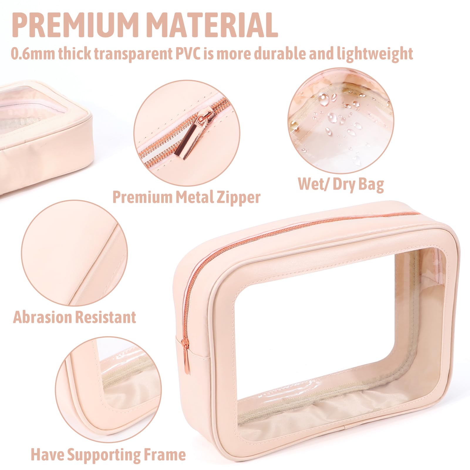 YOPCDJ medium TSA-sized pouch with measurements for quick airport compliance
