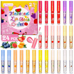 Yopela front packaging showing all 24 gloss tubes and vibrant labels for easy selection