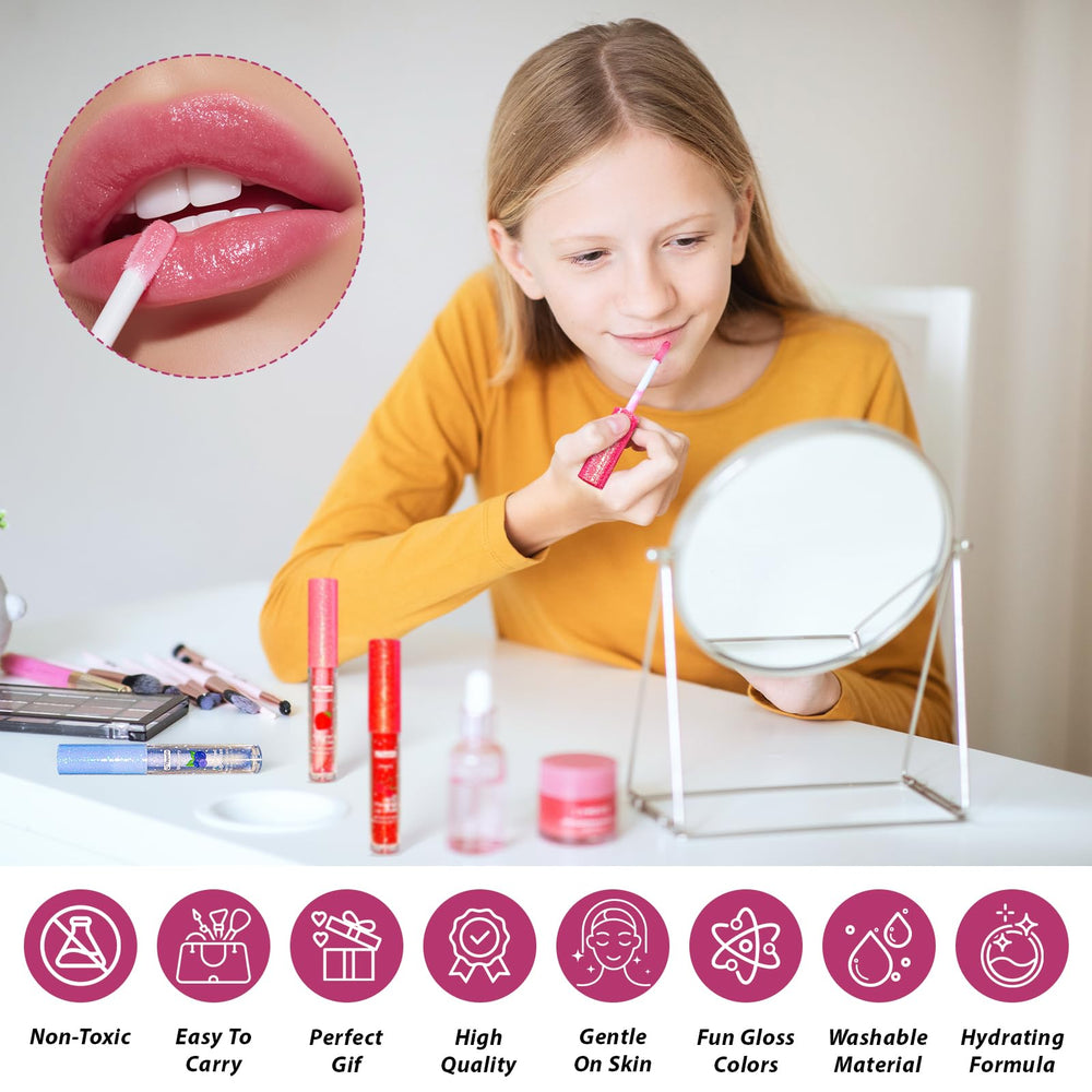 Yopela on lips showing subtle shimmer and hydrated look for instant shine