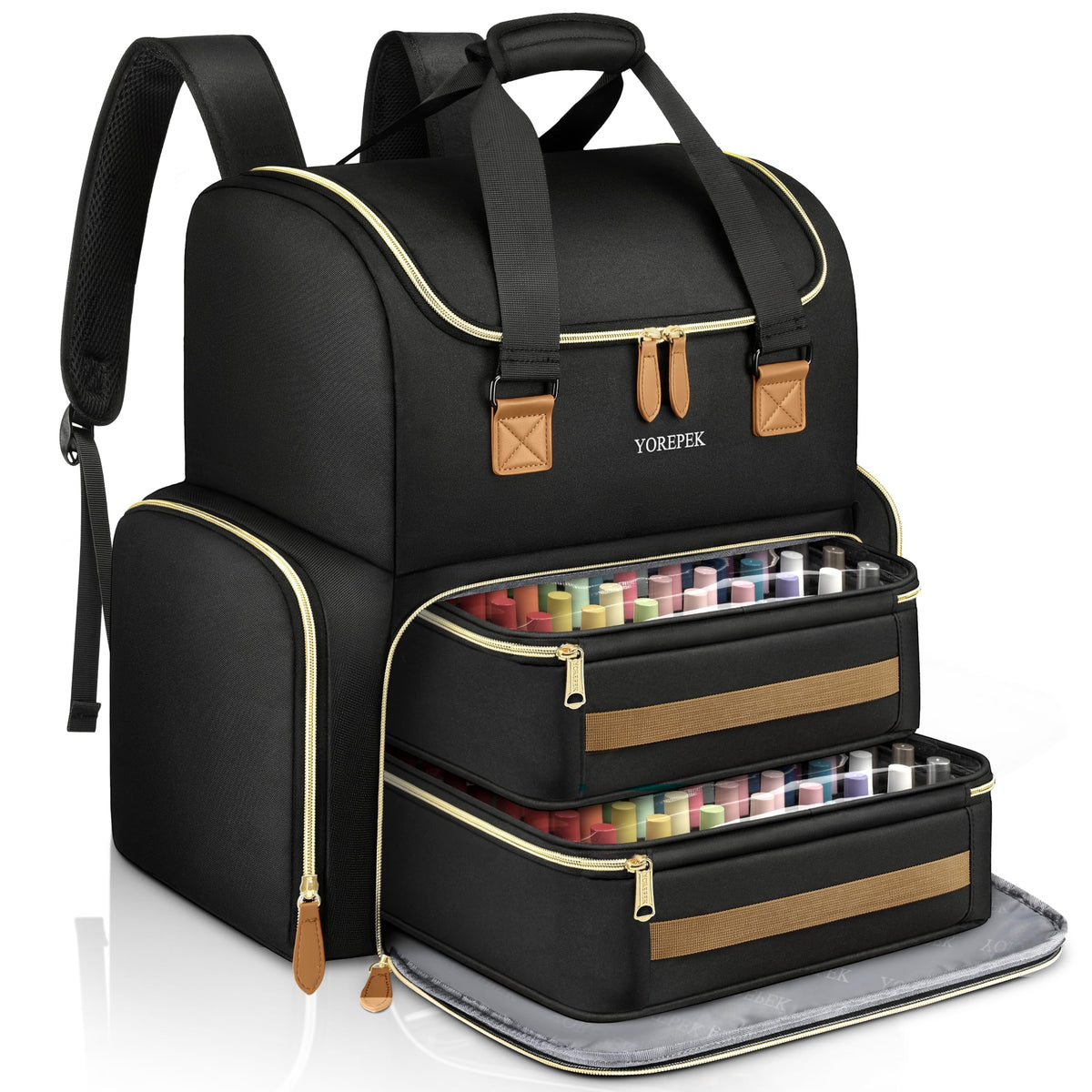 YOREPEK front view of backpack organizer showing secure storage