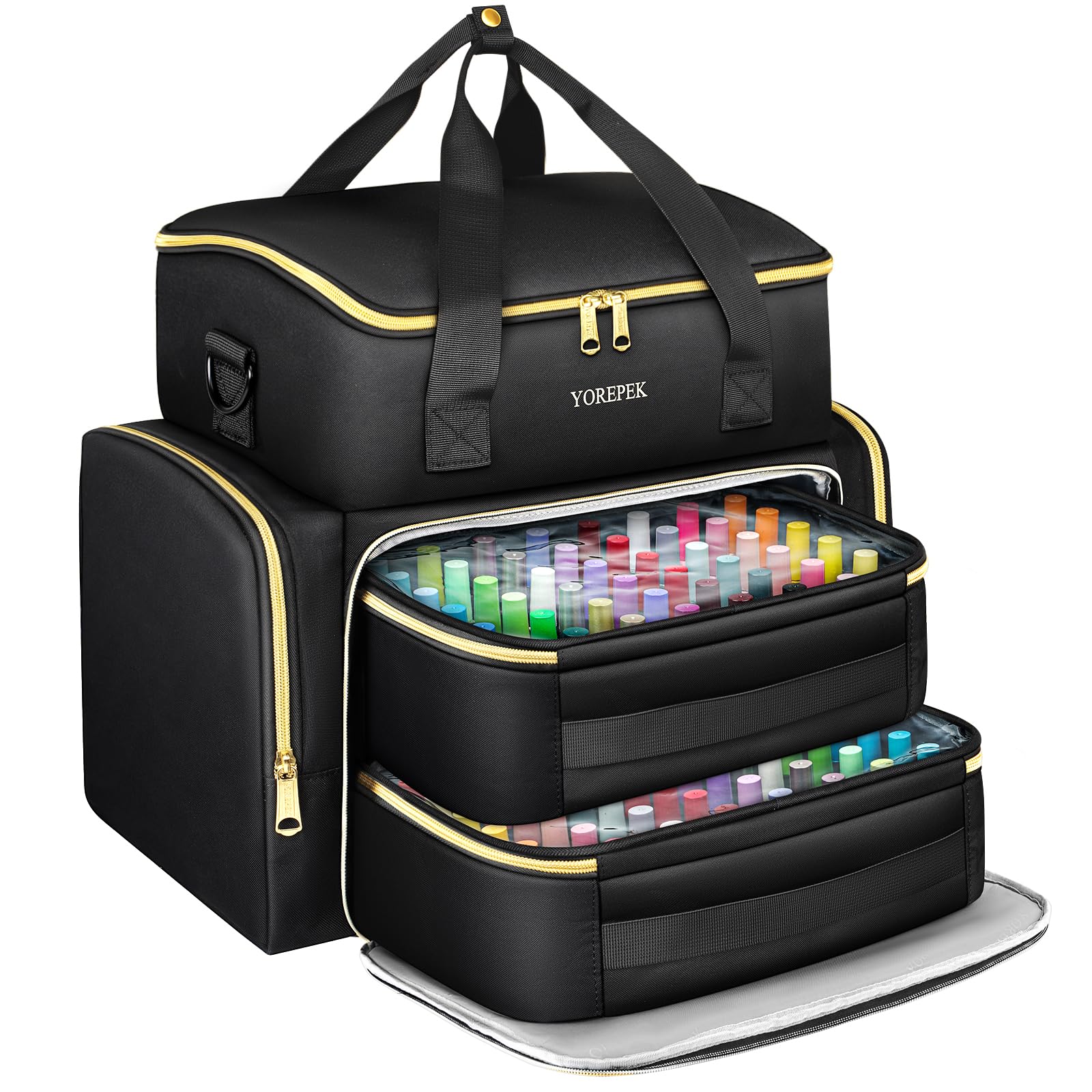 YOREPEK front view of organizer showing compact travel-ready protection