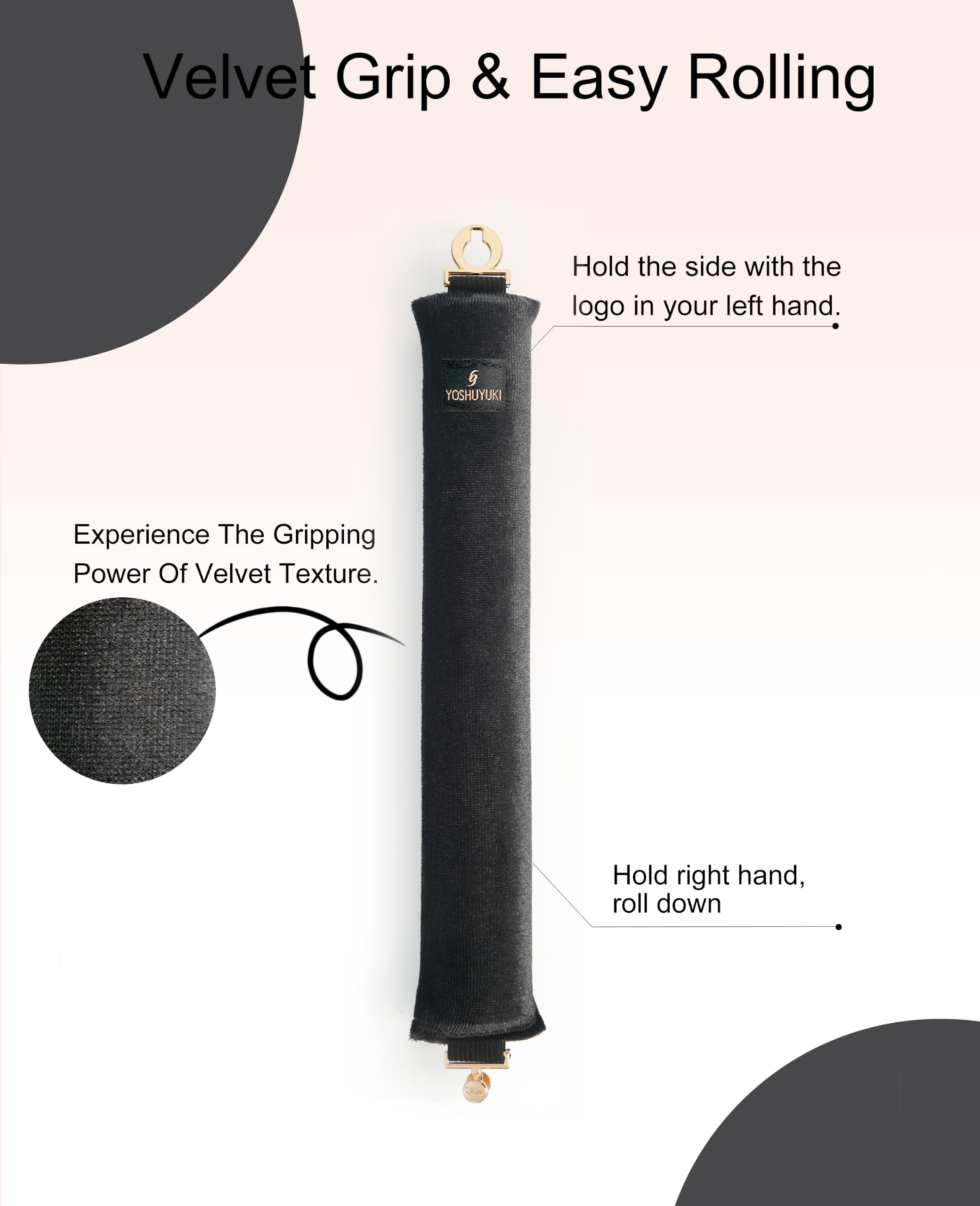 YOSHUYUKI rods arranged size comparison illustrating jumbo diameter for big curls