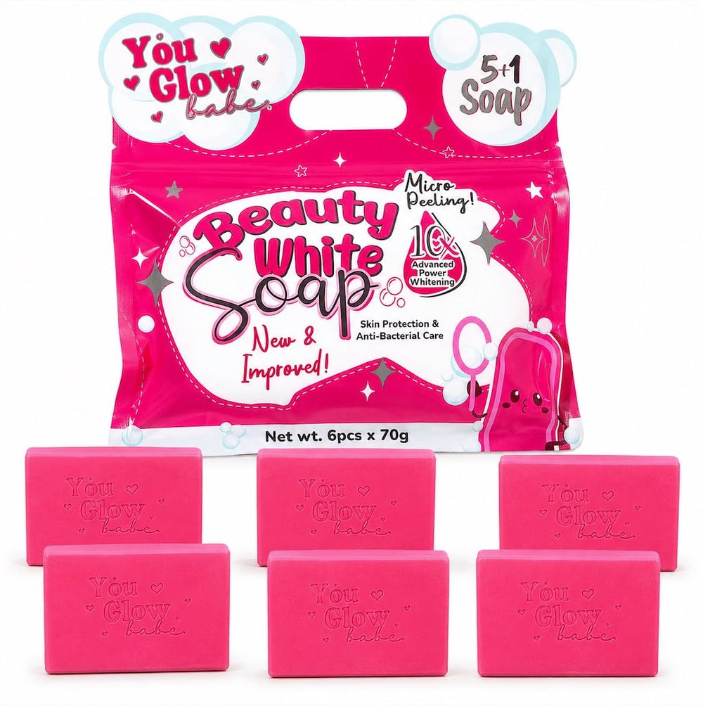 You Glow Babe front packaging showing six 70g bars and new improved formula benefits