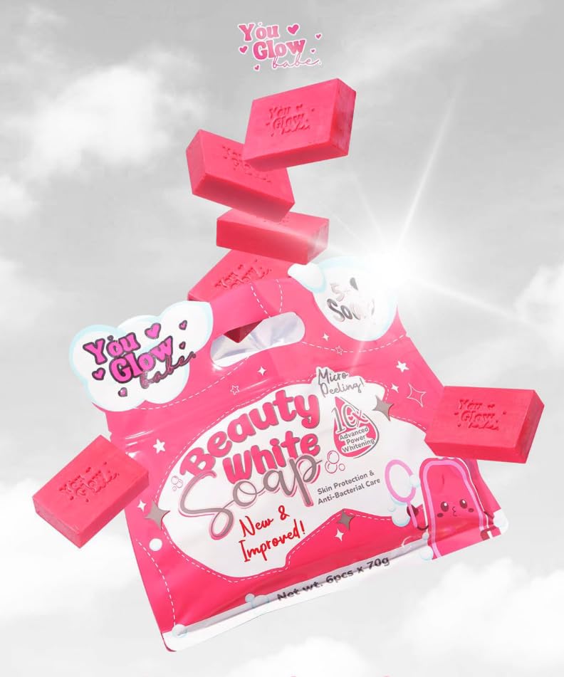 You Glow Babe soap placed in a bathroom setting conveying fresh stock convenience and daily use