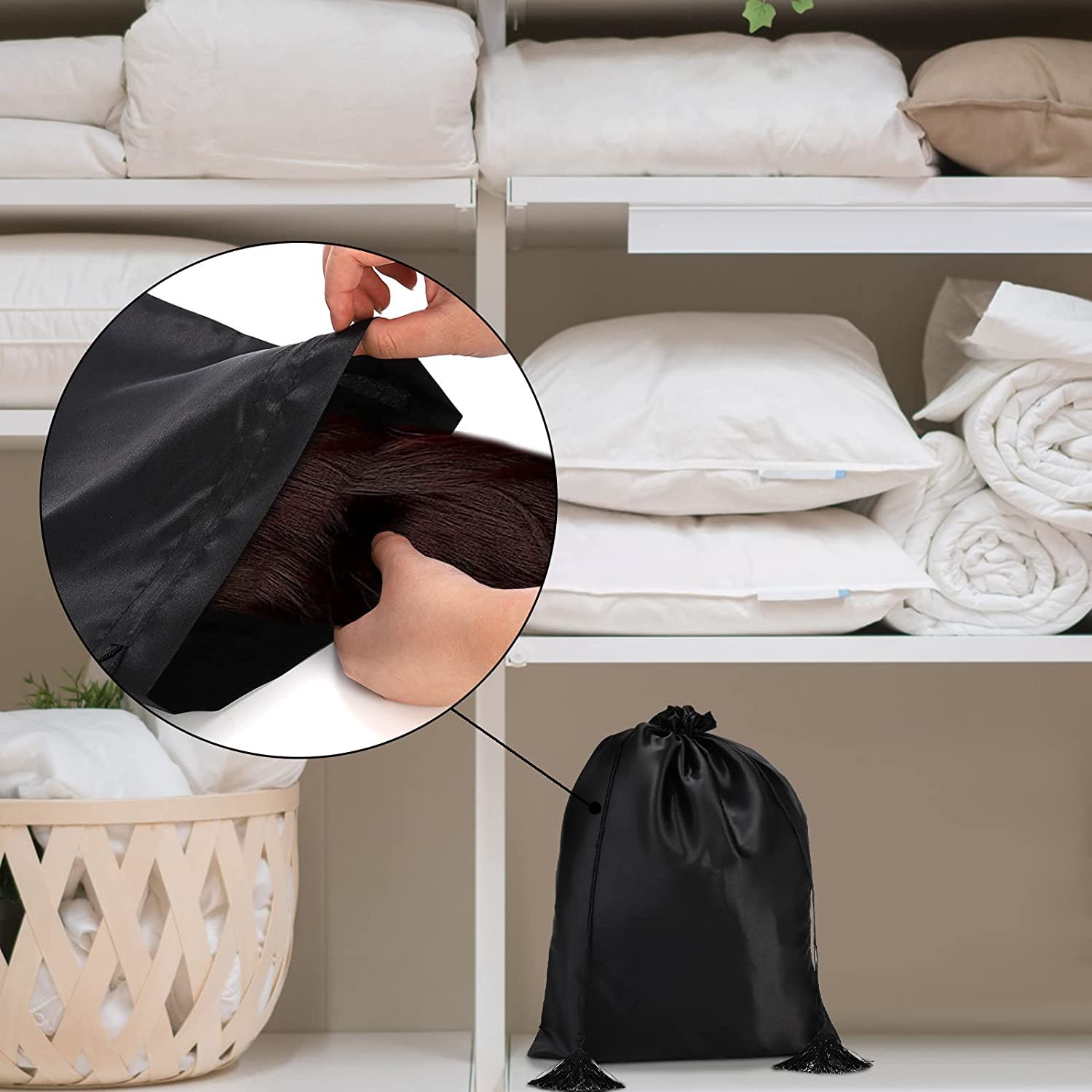 Youeon salon storage organization keeping wigs labeled and appointment-ready