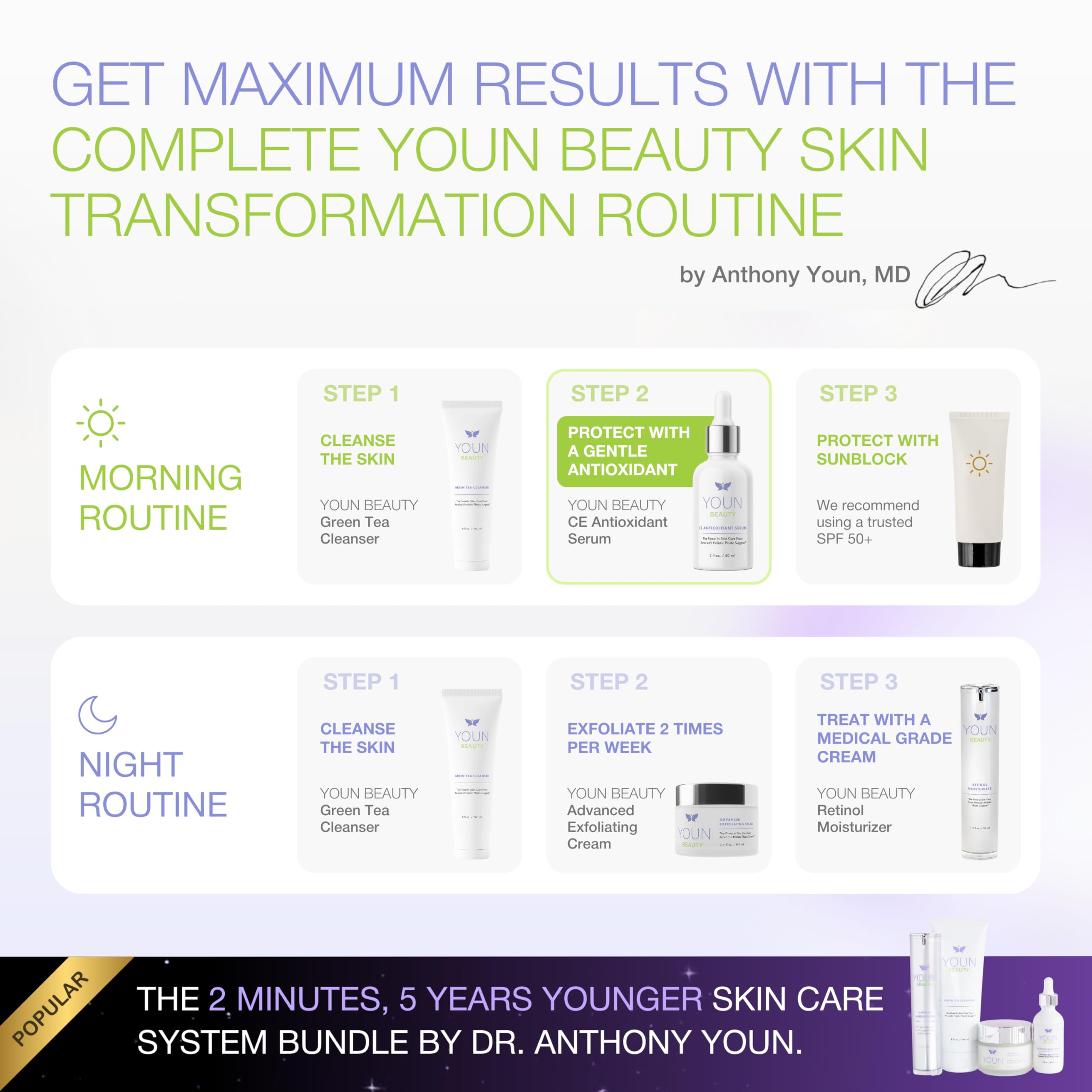 YOUN Beauty label close-up showing ingredient transparency and clean formulation benefit