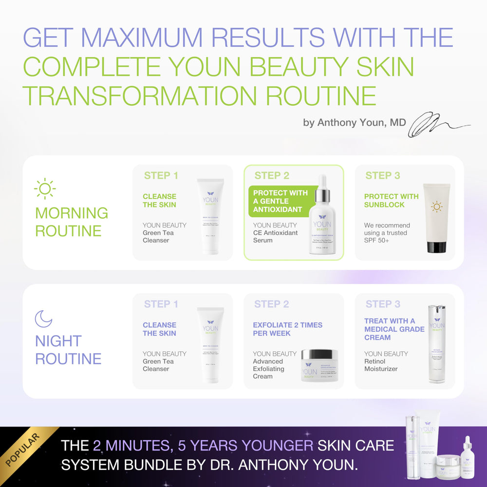 YOUN Beauty label close-up showing ingredient transparency and clean formulation benefit