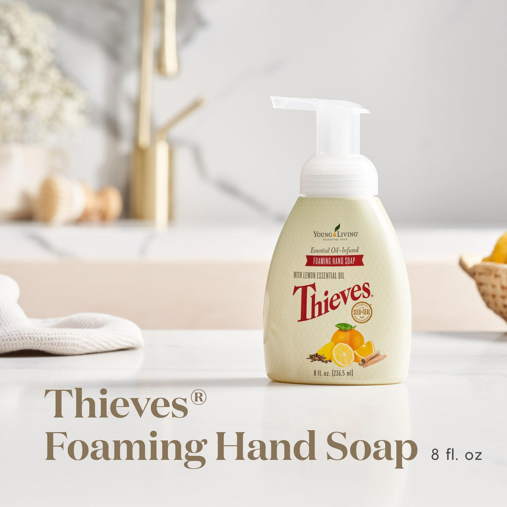 Young Living close-up of foam texture demonstrating rich lather and gentle cleansing