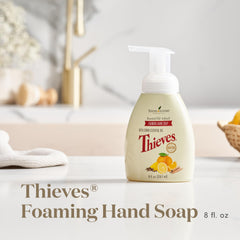 Young Living close-up of foam texture demonstrating rich lather and gentle cleansing