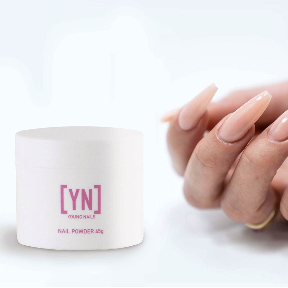 Young Nails encapsulated nail art under clear powder protecting design and shine