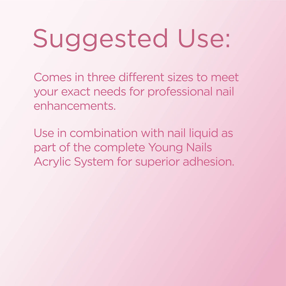 Young Nails sculpted nail extension made with clear powder showing glass-like finish