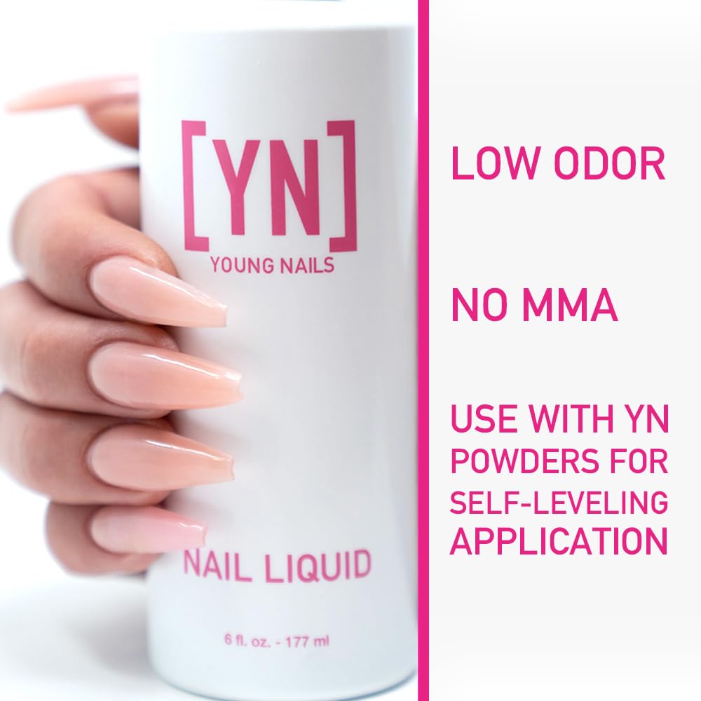 Young Nails close-up label and cap detailing safer ingredients and size