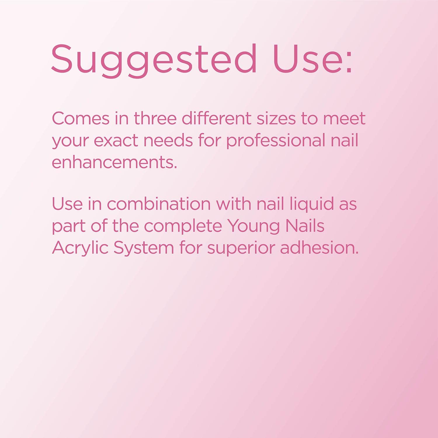 Young Nails powder applied on nail tip illustrating natural pink finish and strength