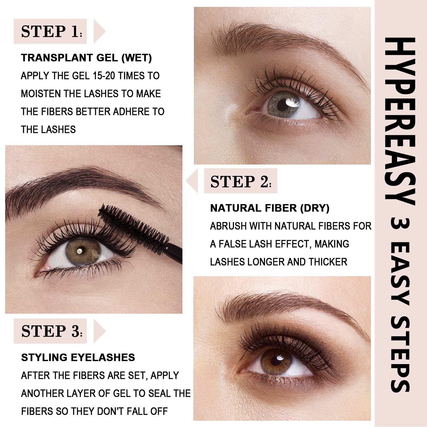 youngfocus before and after lashes comparison showing dramatic length