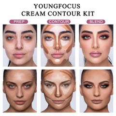 youngfocus palette open showing eight cream shades for versatile sculpting