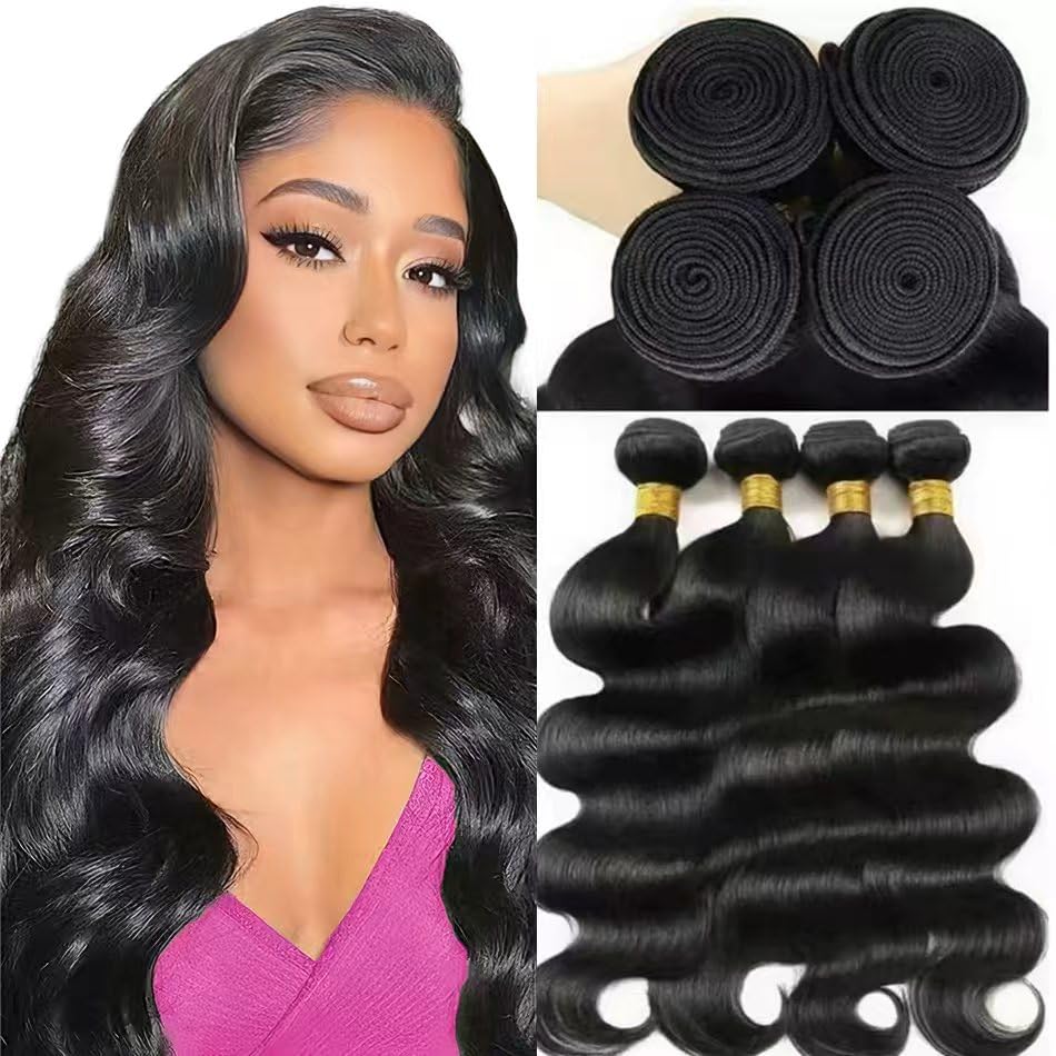 Youngirl front packaging showing four body wave bundles, clear product benefit