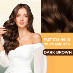 YOURTONE results after rinse with dark brown shine and smoother-looking hair
