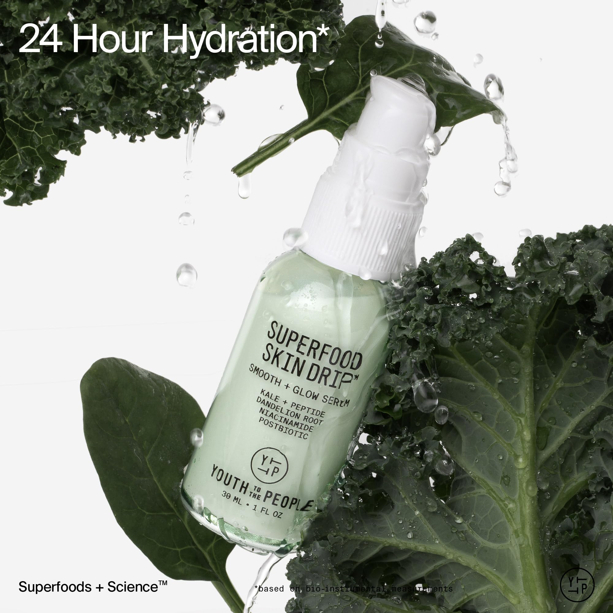 Youth To The People bottle styled on vanity illustrating daily skincare routine benefit