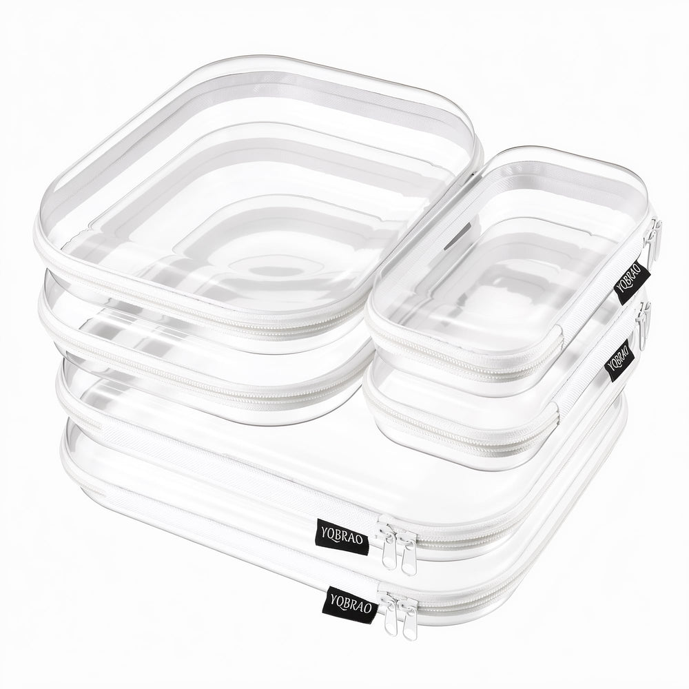 YQBRAO clear set front packaging showing all six pouches, quick-identification benefit