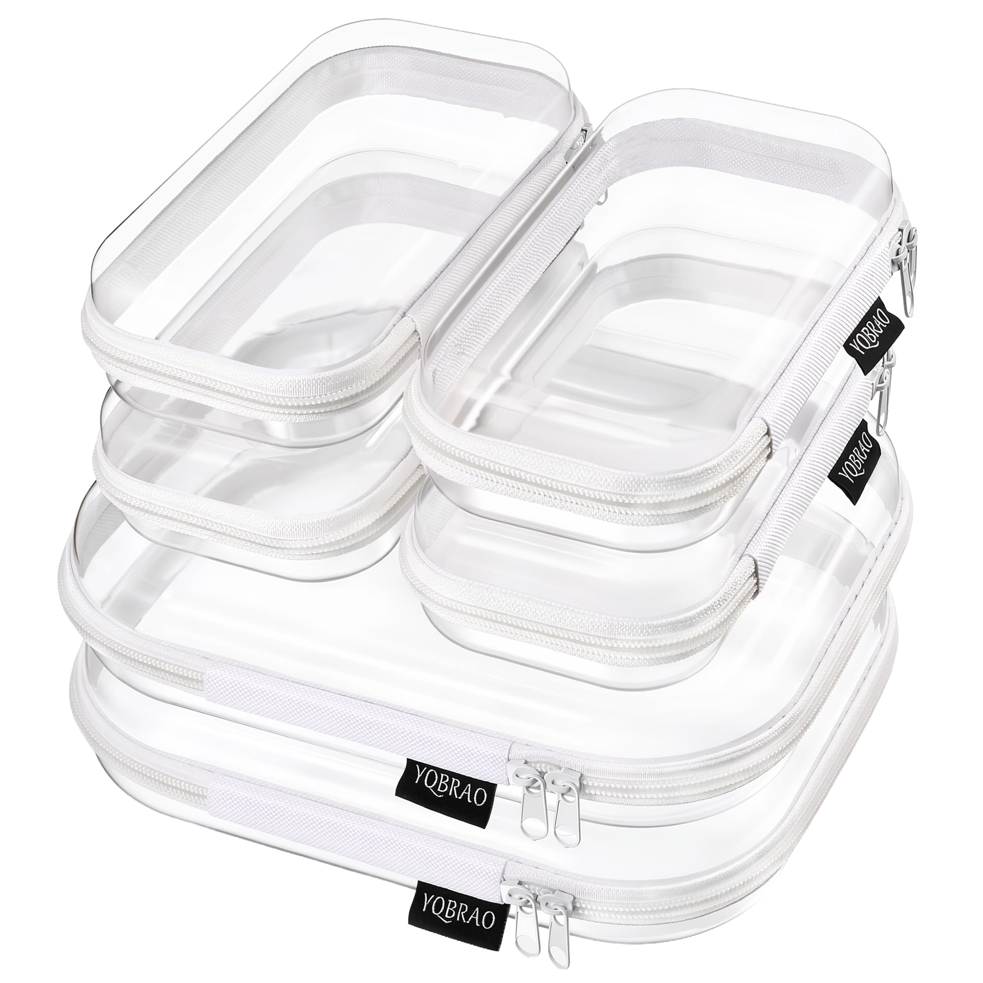 YQBRAO front view showing clear hard-shell case protecting contents