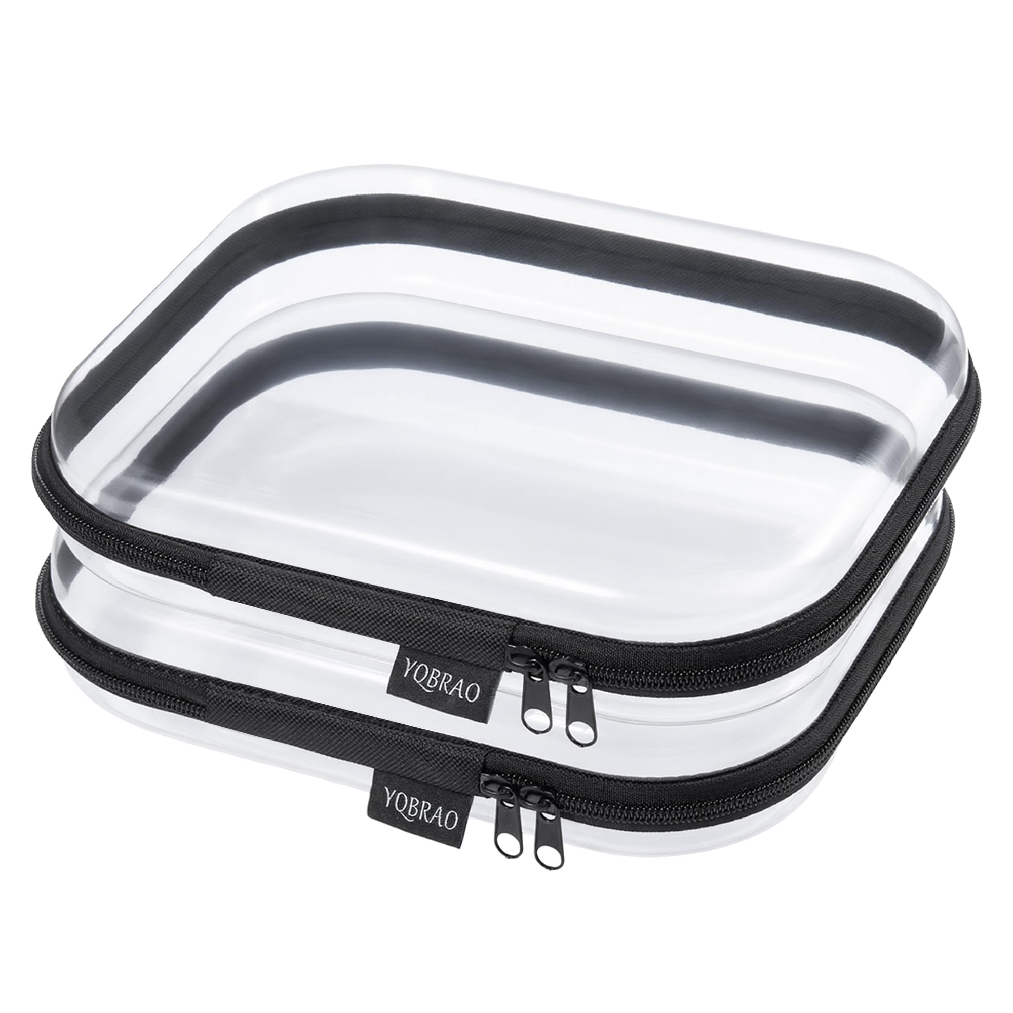 YQBRAO front view of clear hard shell case showing neat visibility benefit