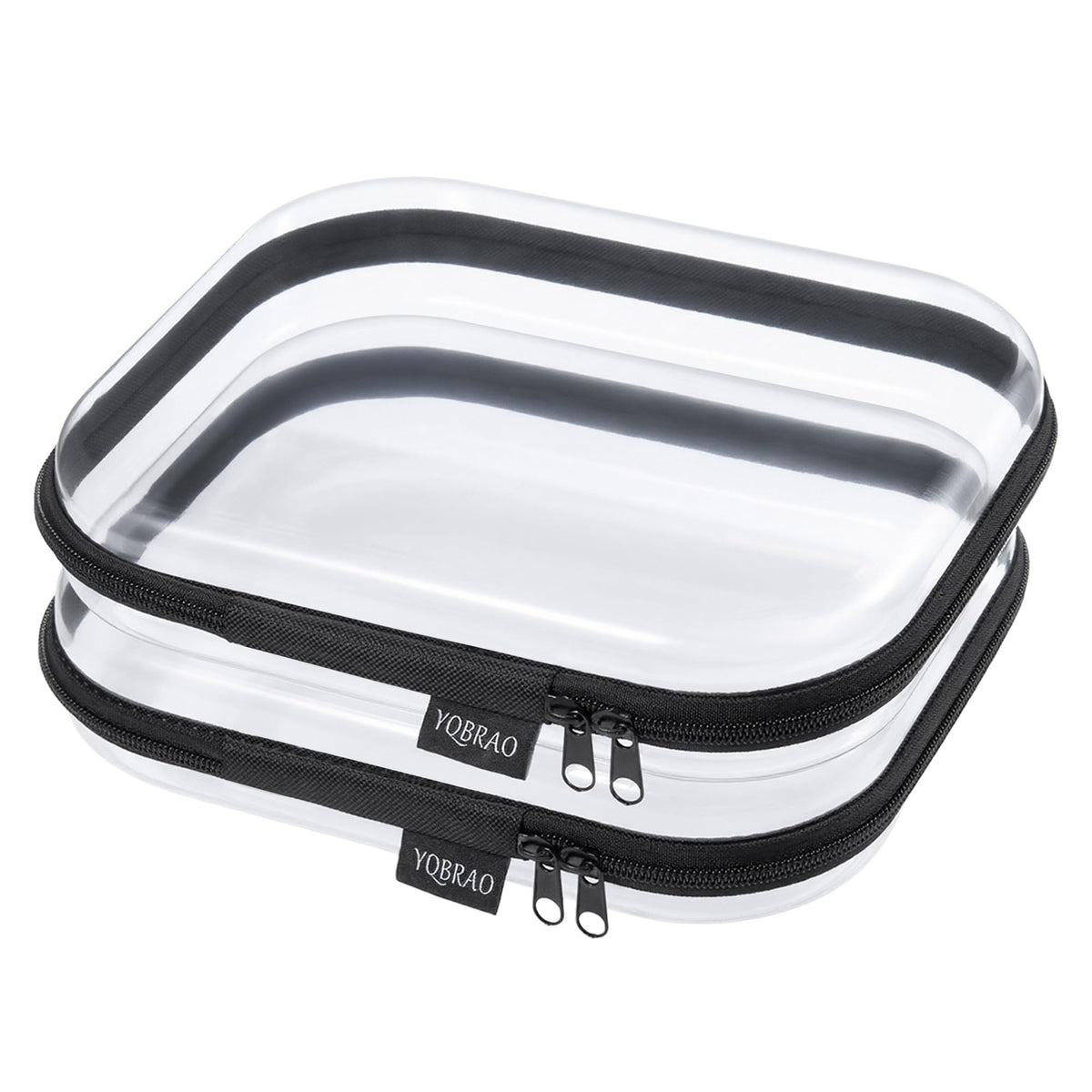 YQBRAO front view of clear hard shell case showing neat visibility benefit