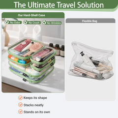 YQBRAO large pouch detail showing rigid shell protecting cosmetics and electronics well