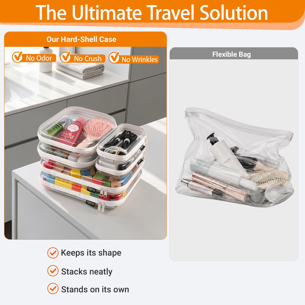YQBRAO large pouch close-up showing rigid PET texture, protects fragile items